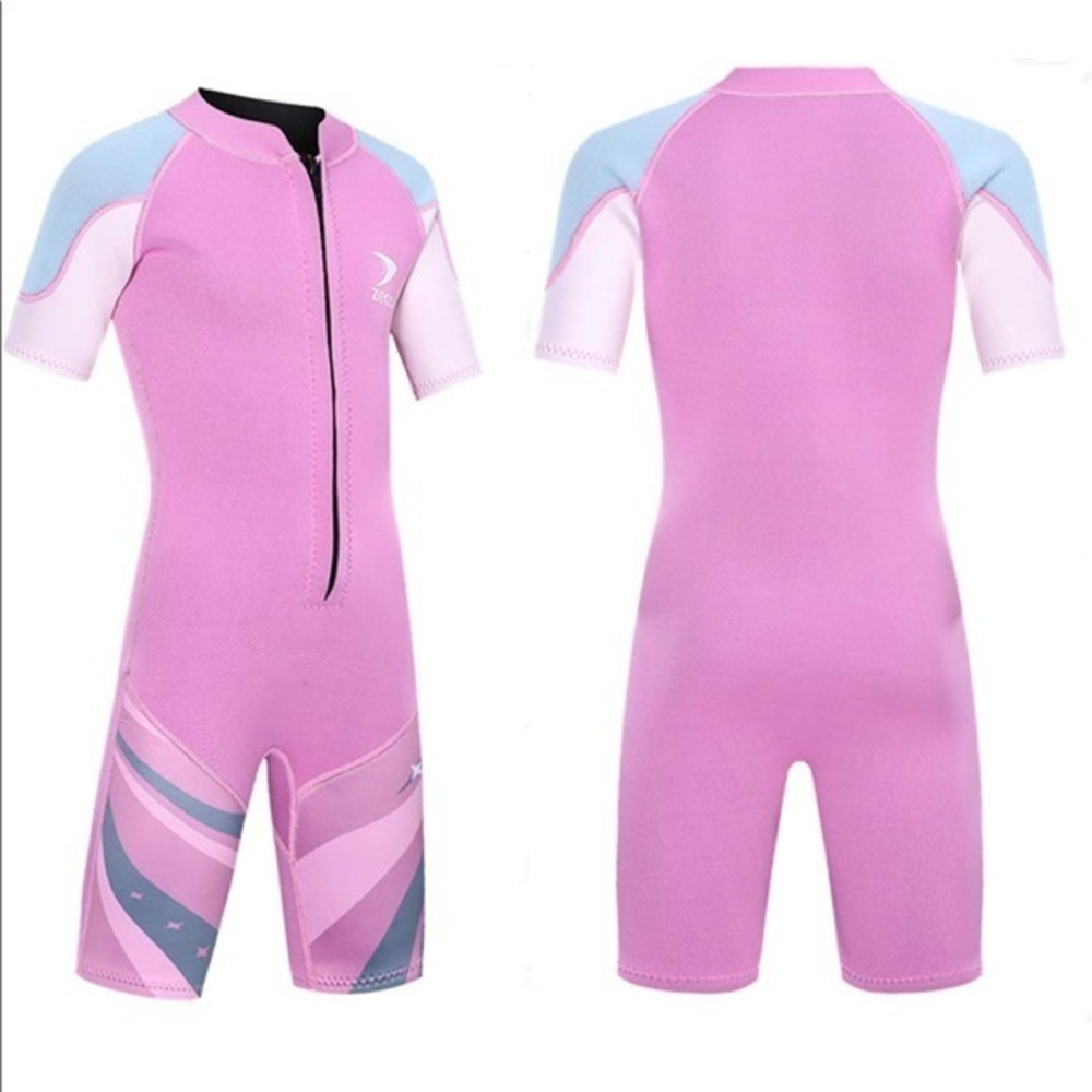 ZCCO Girl’s Wetsuit 2.5mm Neoprene Short Sleeve One‎ Piece Shorty Wetsuit Medium